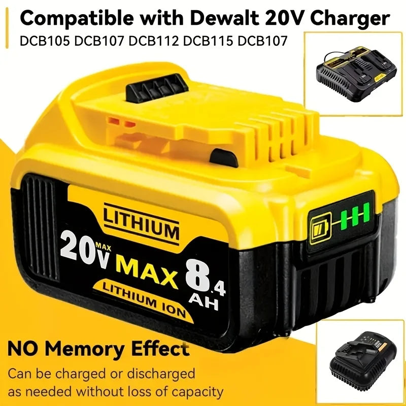 Replace DeWei 20V 8.4Ah Lithium Battery For Hand Drill Tools