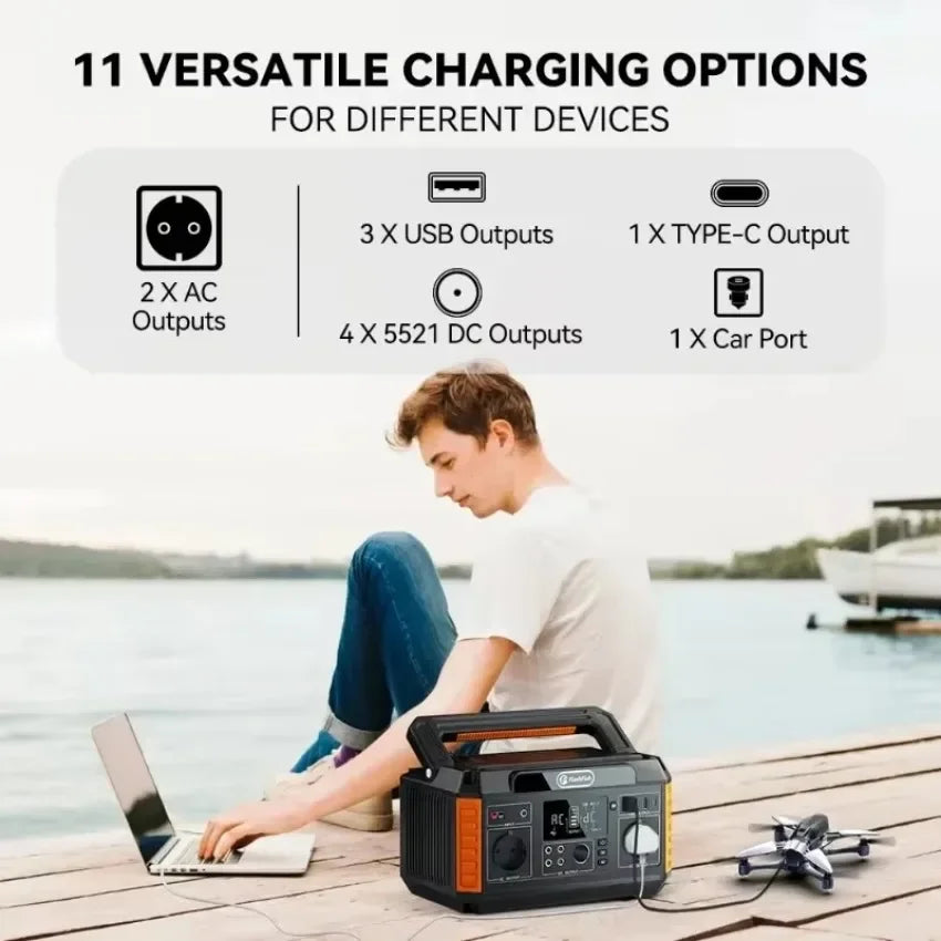 Portable Power Station 1000W Solar Generator For Camping USB