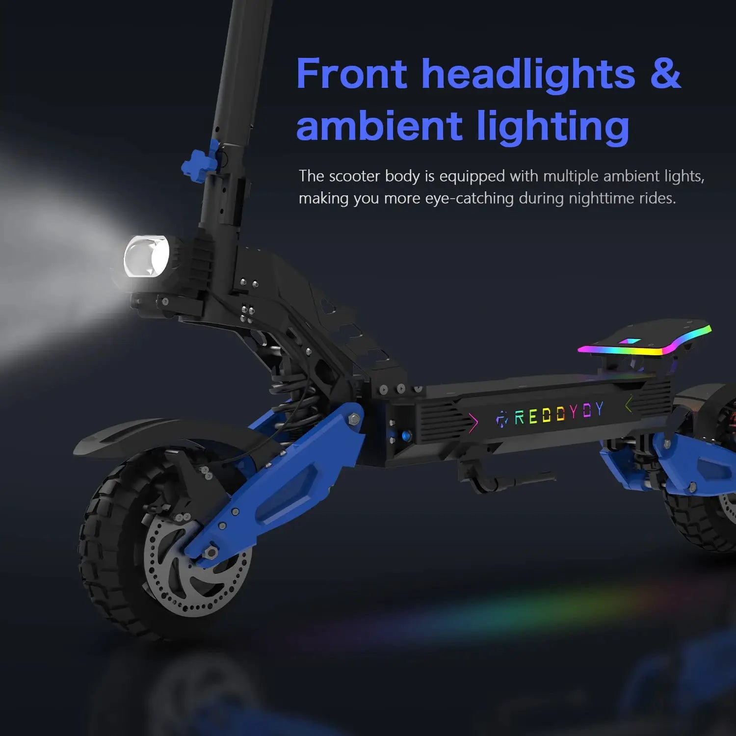 REDDYDY RD2 Electric Offroad Scooter 50MPH Max Speed 5000W Peak Dual Motors Adult Scooter 60V25Ah High Capacity Battery 55Miles Long Range 3-riding Modes 10.5" Off-Road Tires Dual Hydraulic Disc Brakes Dual Shock Absorbers NF by Beastly Survival Outlet