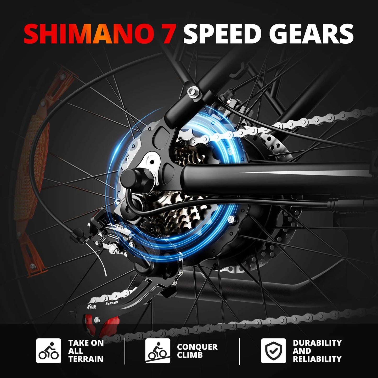 AMYET Electric Bike EB26 1500W 48V Fat Tire Mountain Bicycle