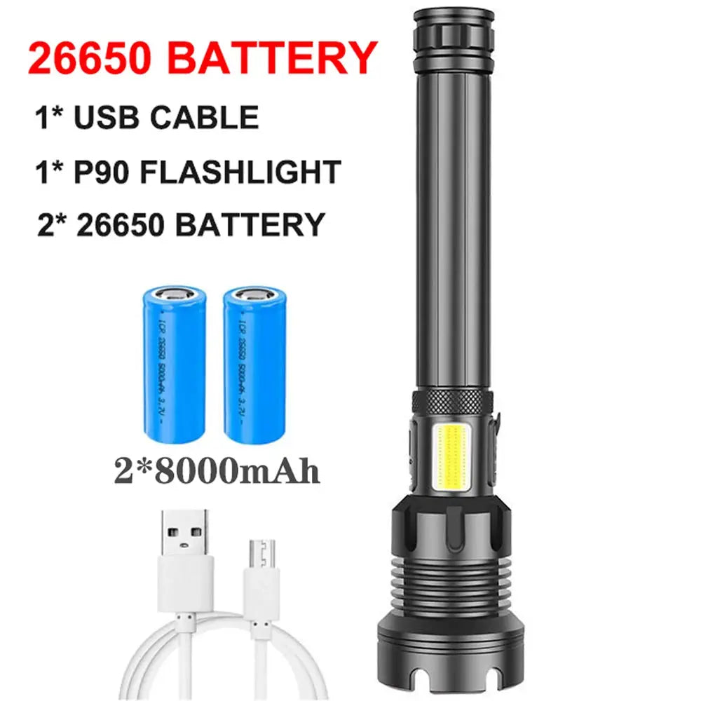 Rechargeable Flashlight Floodlight Tactical Lumens Led Torch by Beastly Survival Outlet