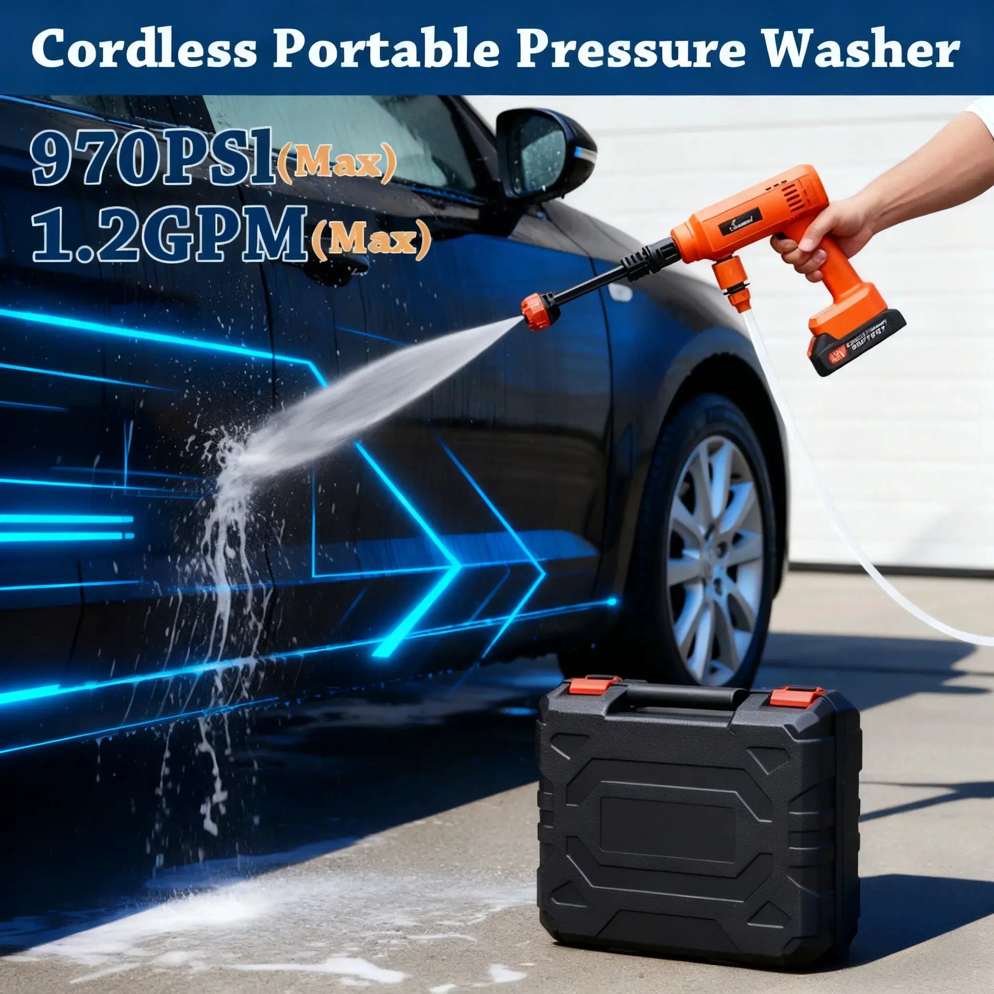 Power Blaster Plus Cordless Portable Pressure Washer Kit Pro by Beastly Survival Outlet