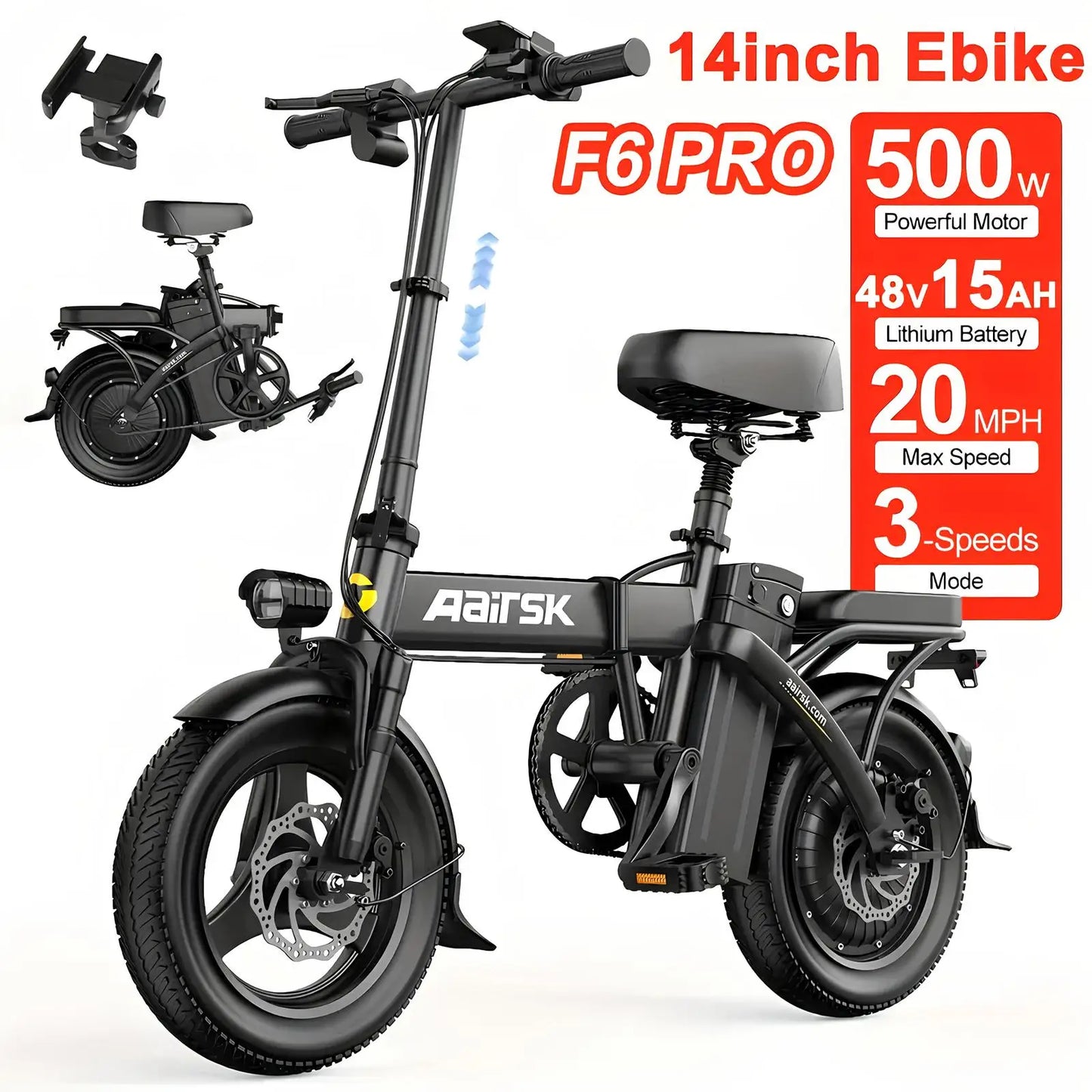 750W Adults Electric Bike 36V 468Wh 26 Or 24 Inch Tires
