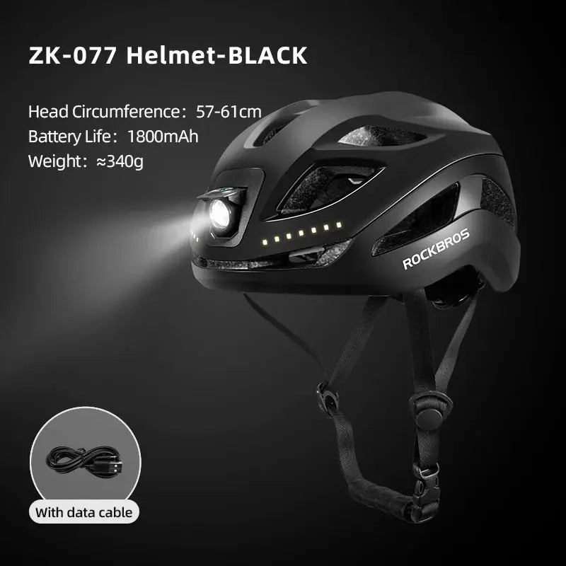 ROCKBROS Cycling Light Helmet Type-C Charging Electric LED Front Light Helmet Night Cycling Safety Helmet Bicycle Scooter Helmet by Beastly Survival Outlet ROCKBROS Cycling Light Helmet Type-C Charging Electric LED Front Light Helmet Night Cycling Safety Helmet Bicycle Scooter Helmet Beastly Survival Outlet