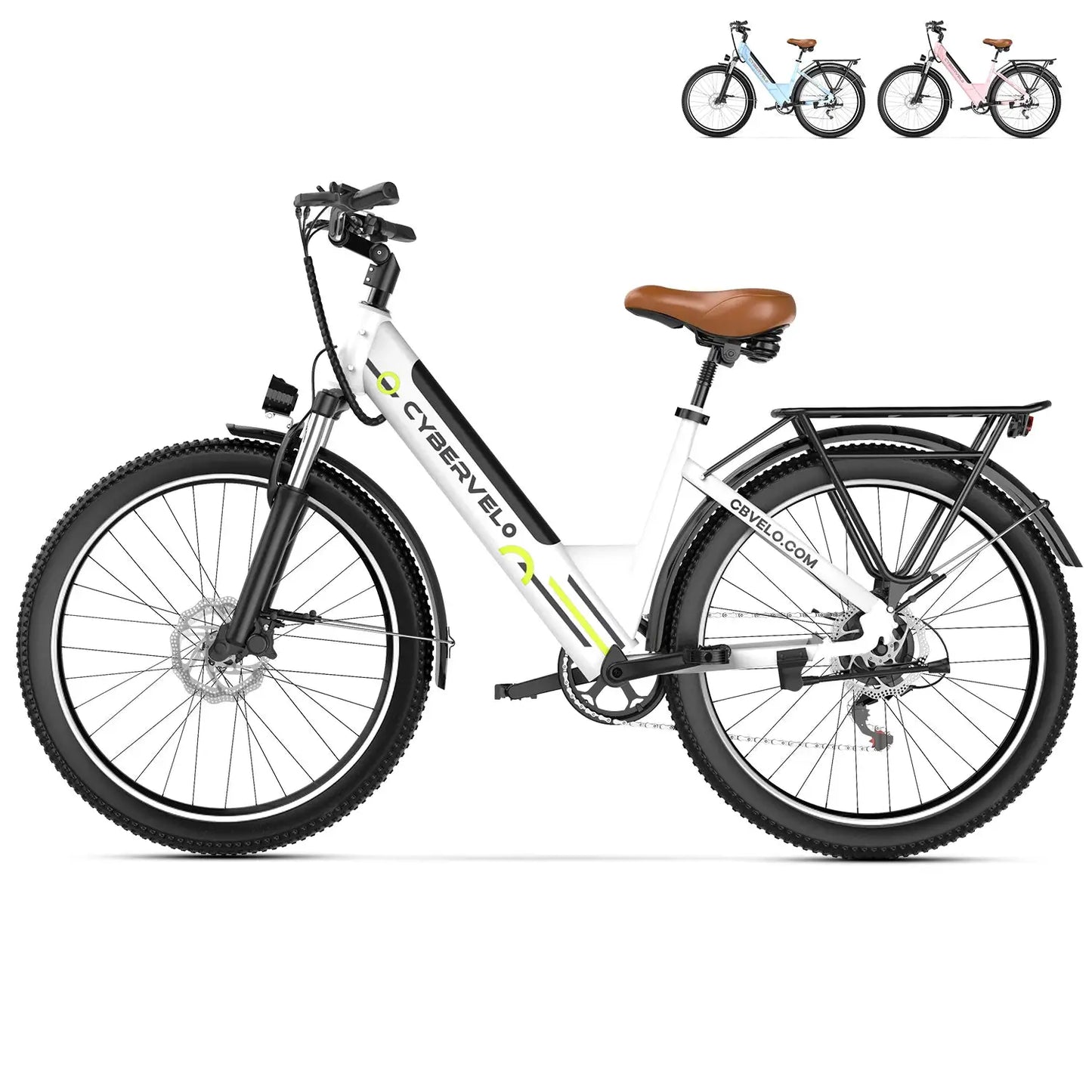 Cybervelo 1000W Peak 26" Electric Bike Adults 80Miles Removable Battery 7-Speed Ebike Beach Snow Commute E Bicycle for Men Women EK2 by Beastly Survival Outlet