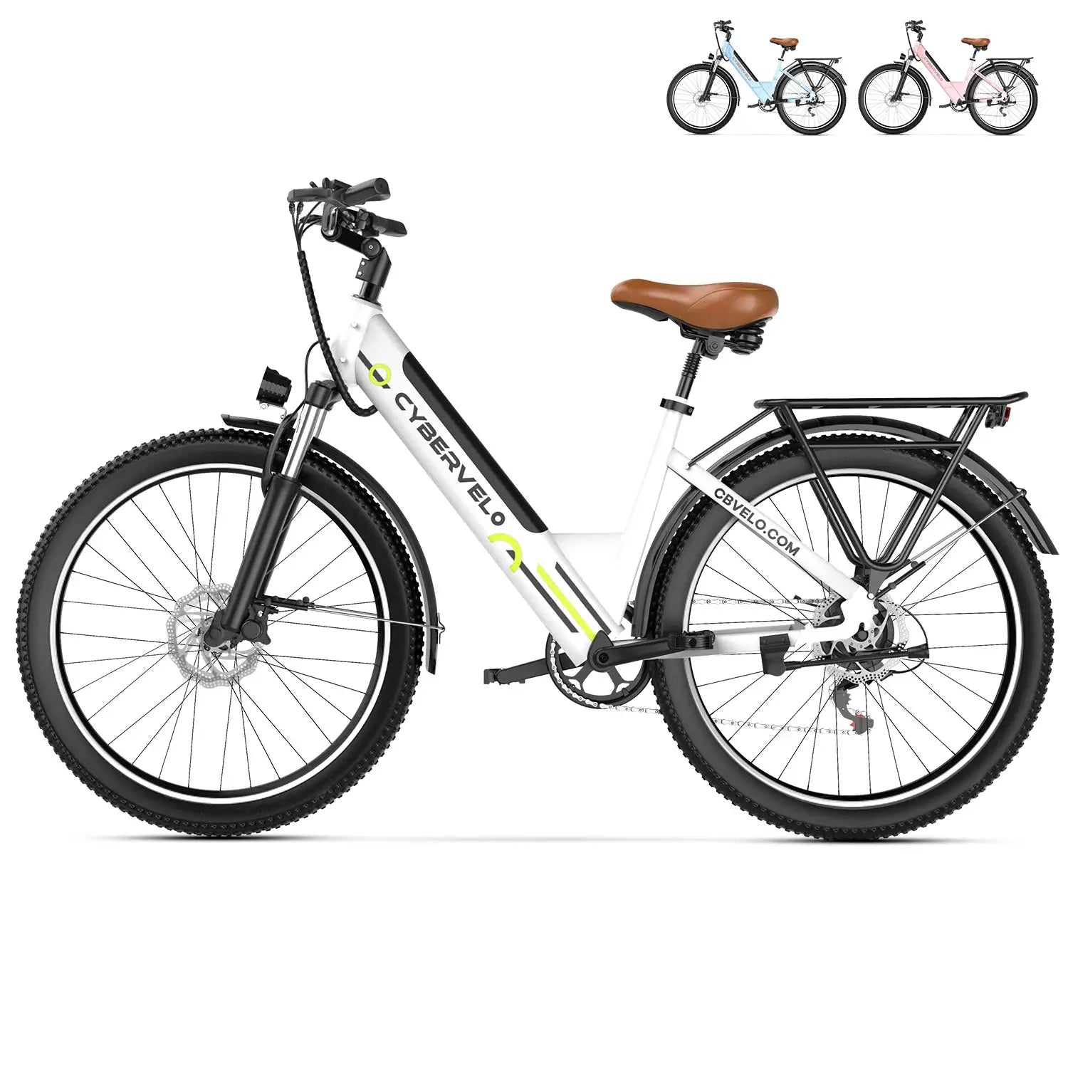 Cybervelo 1000W Peak 26" Electric Bike Adults 80Miles Removable Battery 7-Speed Ebike Beach Snow Commute E Bicycle for Men Women EK2 by Beastly Survival Outlet