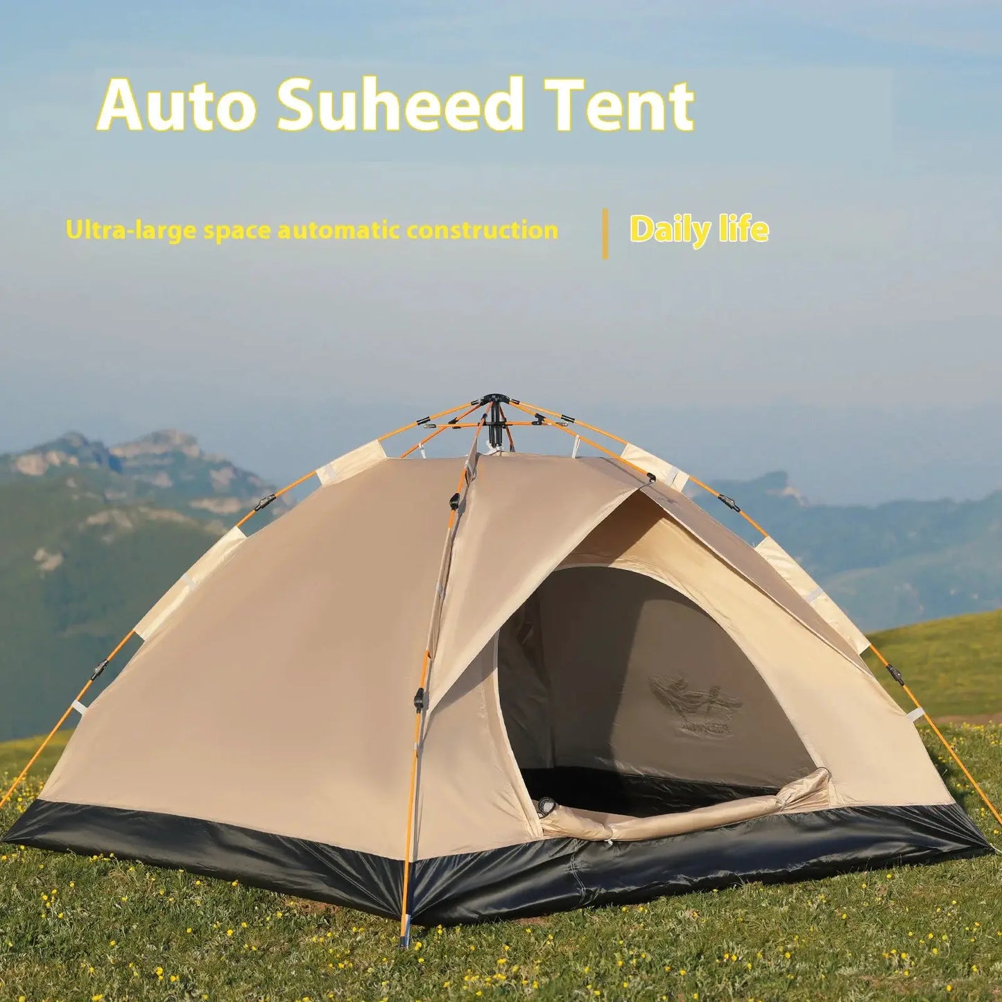 Windproof 2 To 4 Person Camping Tent With Quick Setup Family by Beastly Survival Outlet