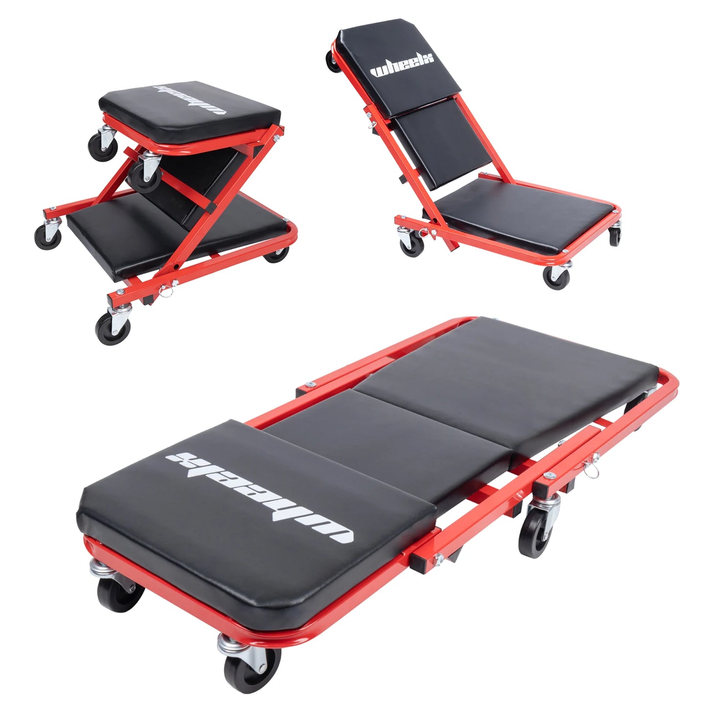 3 in 1 Rolling Mechanic Creeper Z Seat Foldable Garage Chair