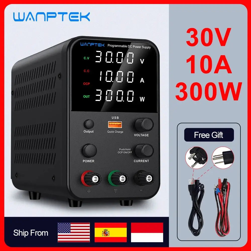 Wanptek Adjustable DC Power Supply 30V 10A Lab Bench ProUnit by Beastly Survival Outlet