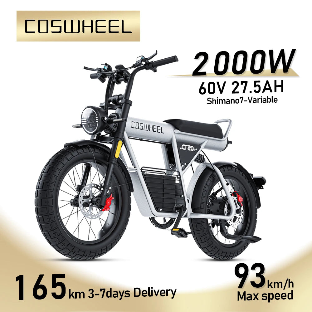 Coswheel Electric Bike CT20S 2000W Fat Tire E-Bike for Adults
