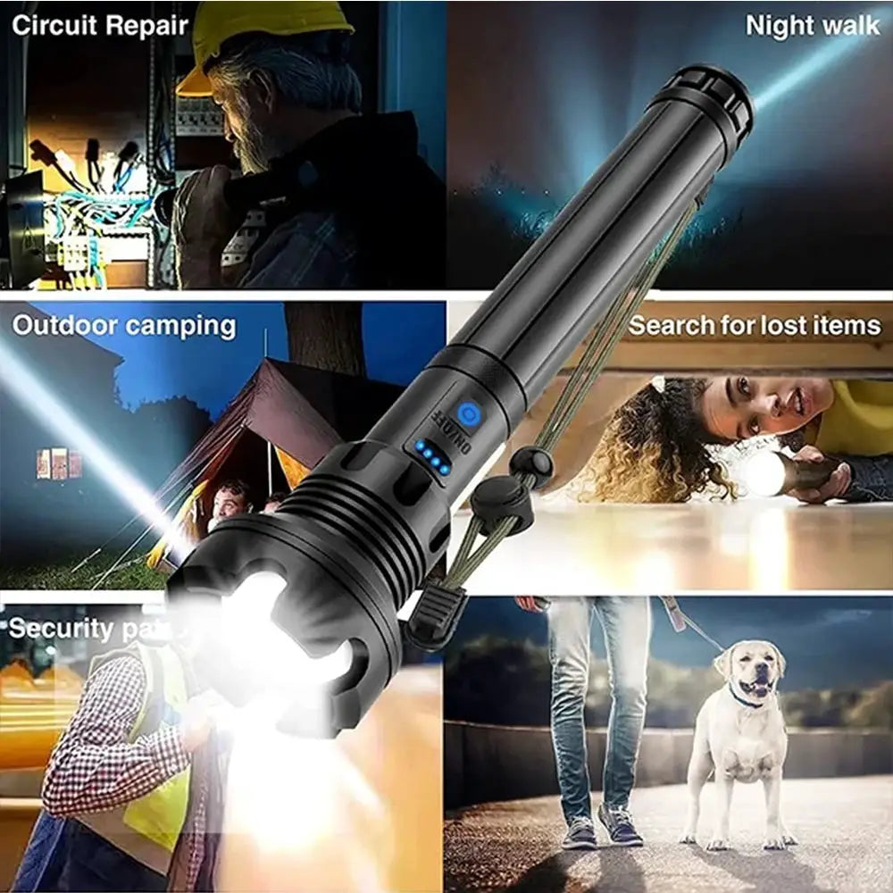 Rechargeable Flashlight Floodlight Tactical Lumens Led Torch by Beastly Survival Outlet
