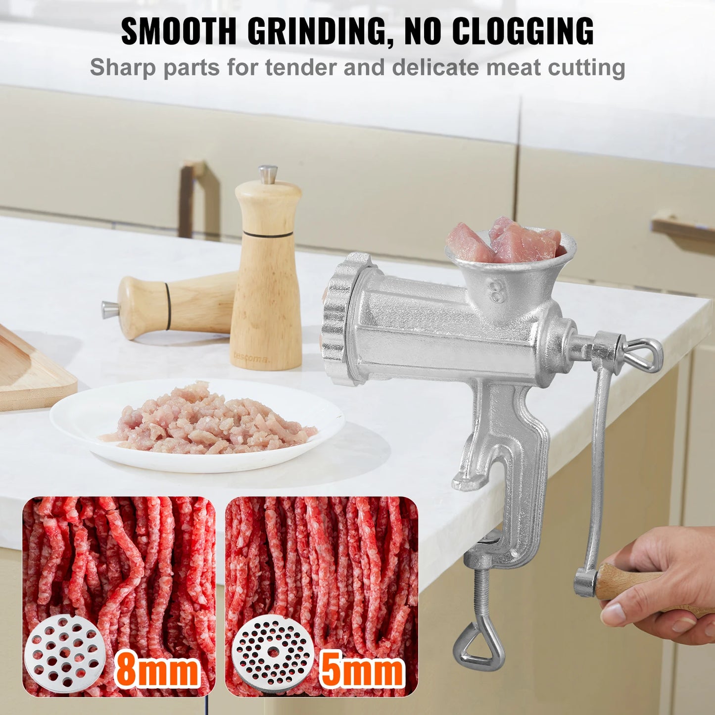 Heavy Duty Cast Iron Manual Meat Grinder Clamp Sausage Maker