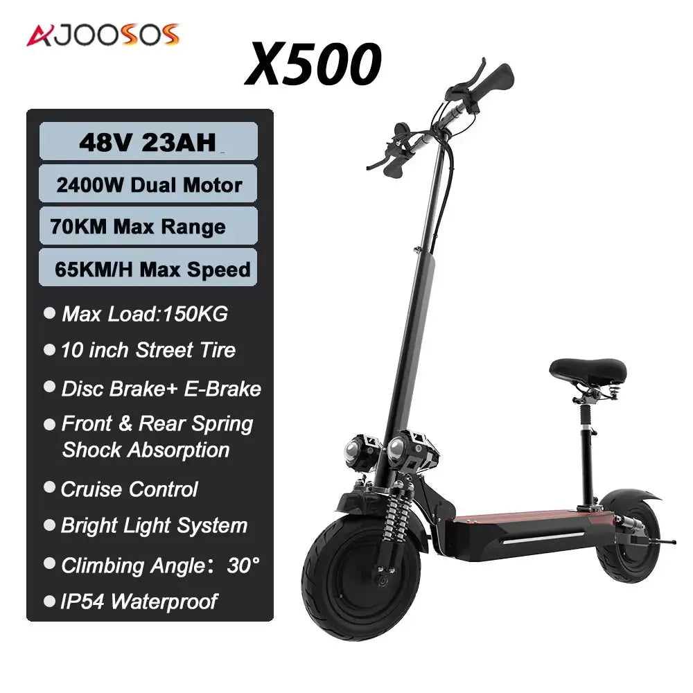Ajoosos 2400W Dual Motor Electric Scooter Foldable 80kmh Pro by Beastly Survival Outlet