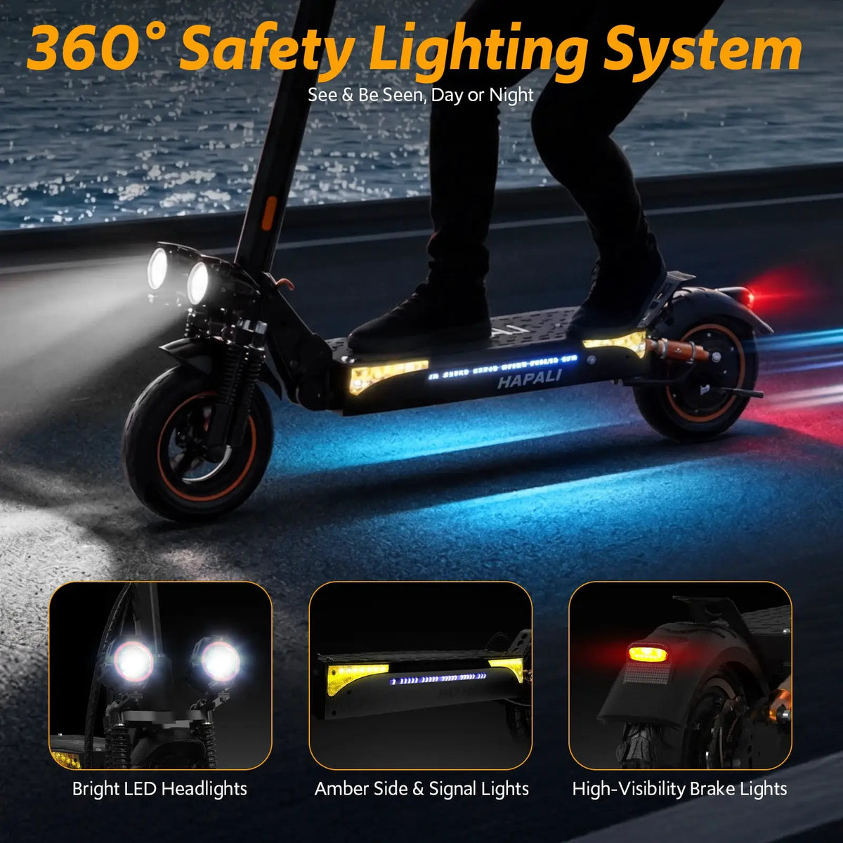 Off Road Electric Scooter, 1200W Motor, 25 Miles Range, 31 MPH, 11" All Terrain Tire, E-Scooter for Adults with Double Suspension & Side Light Disc Brakes by Beastly Survival Outlet
