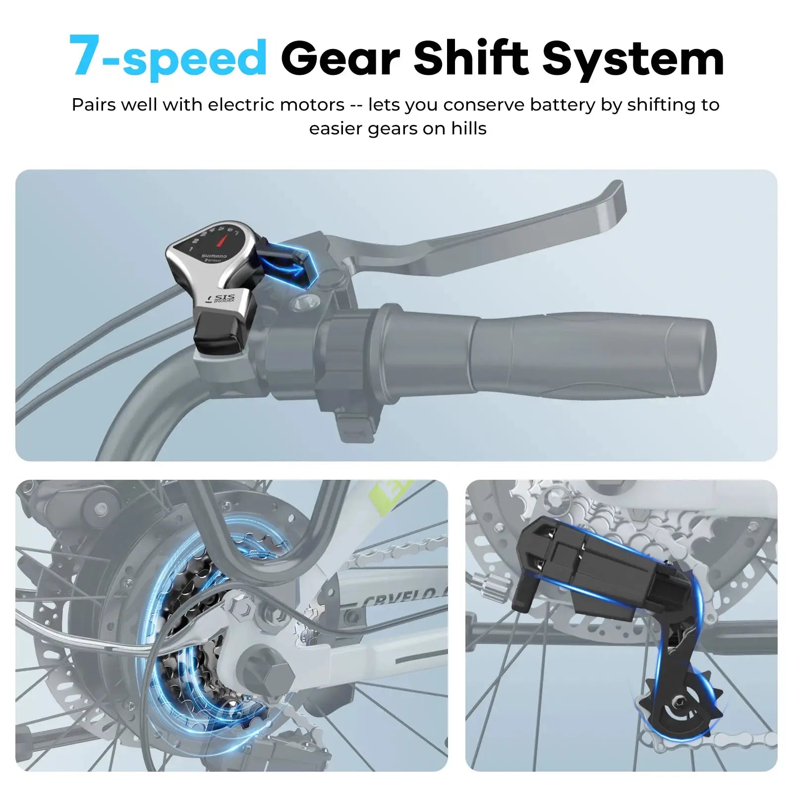 Cybervelo 26" Step-Thru Commuter, 1000W Peak 48V 25Ah Detachable Battery, Long Range 7-Speed Shift Electric Bike for Adult EK7 by Beastly Survival Outlet