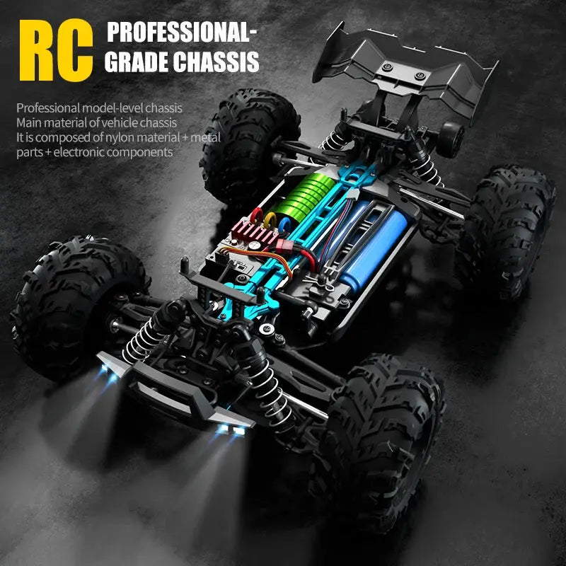 Wltoys Q117 1/16 RC Car 4WD Remote Control Car LED Headlights Brushless 70KM/H 2.4G High Speed Off-Road Drift Toys for Children by Beastly Survival Outlet