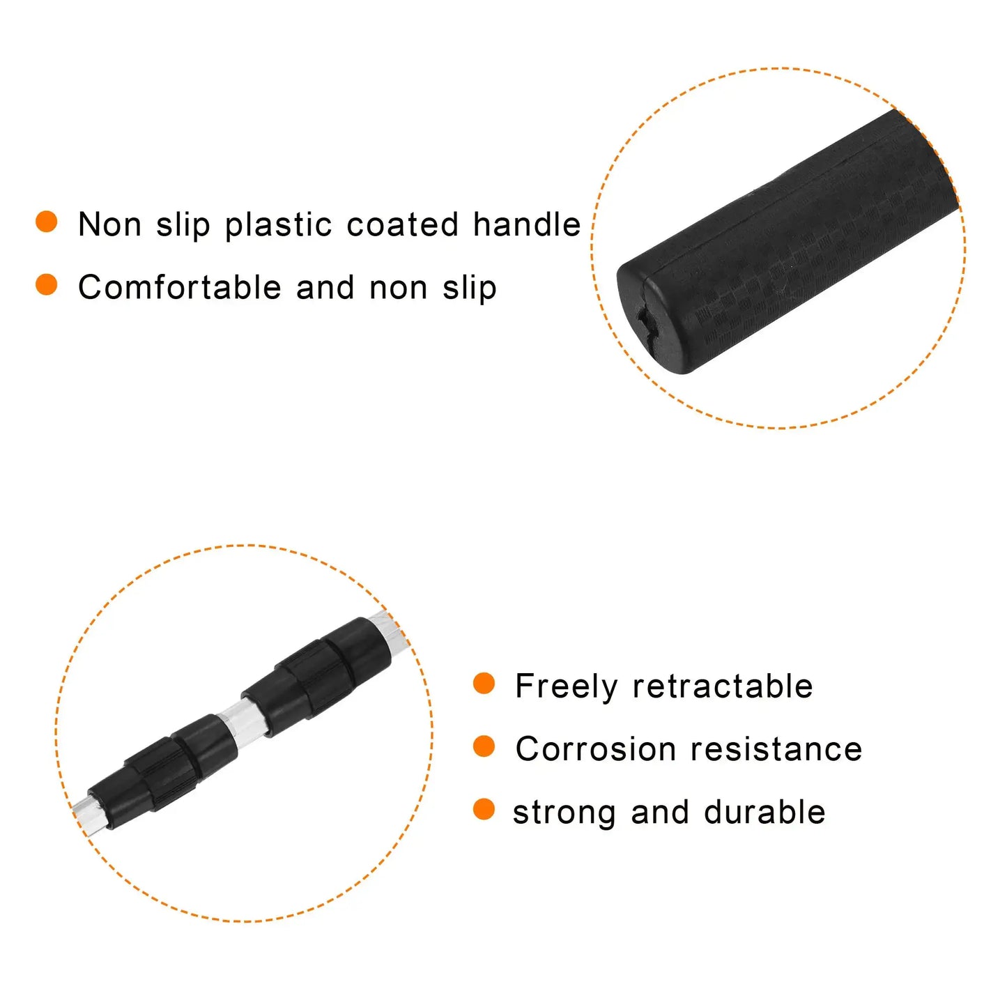 Folding Fishing Net Round Extend to 4.9ft Aluminium Alloy Telescopic Landing Pole Handle with M8 Thread for Freshwater Saltwater by Beastly Survival Outlet