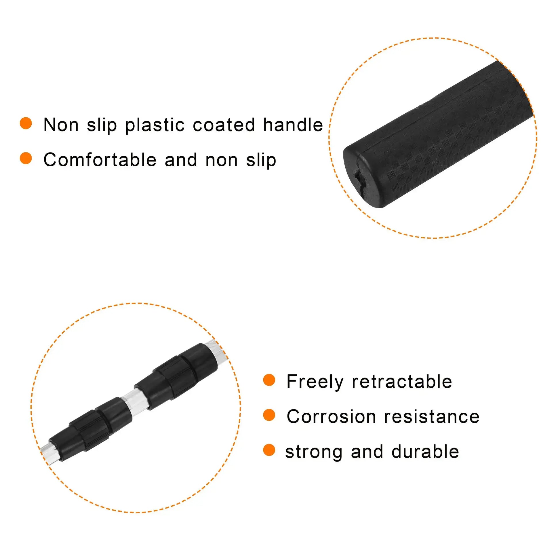 Folding Fishing Net Round Extend to 4.9ft Aluminium Alloy Telescopic Landing Pole Handle with M8 Thread for Freshwater Saltwater by Beastly Survival Outlet