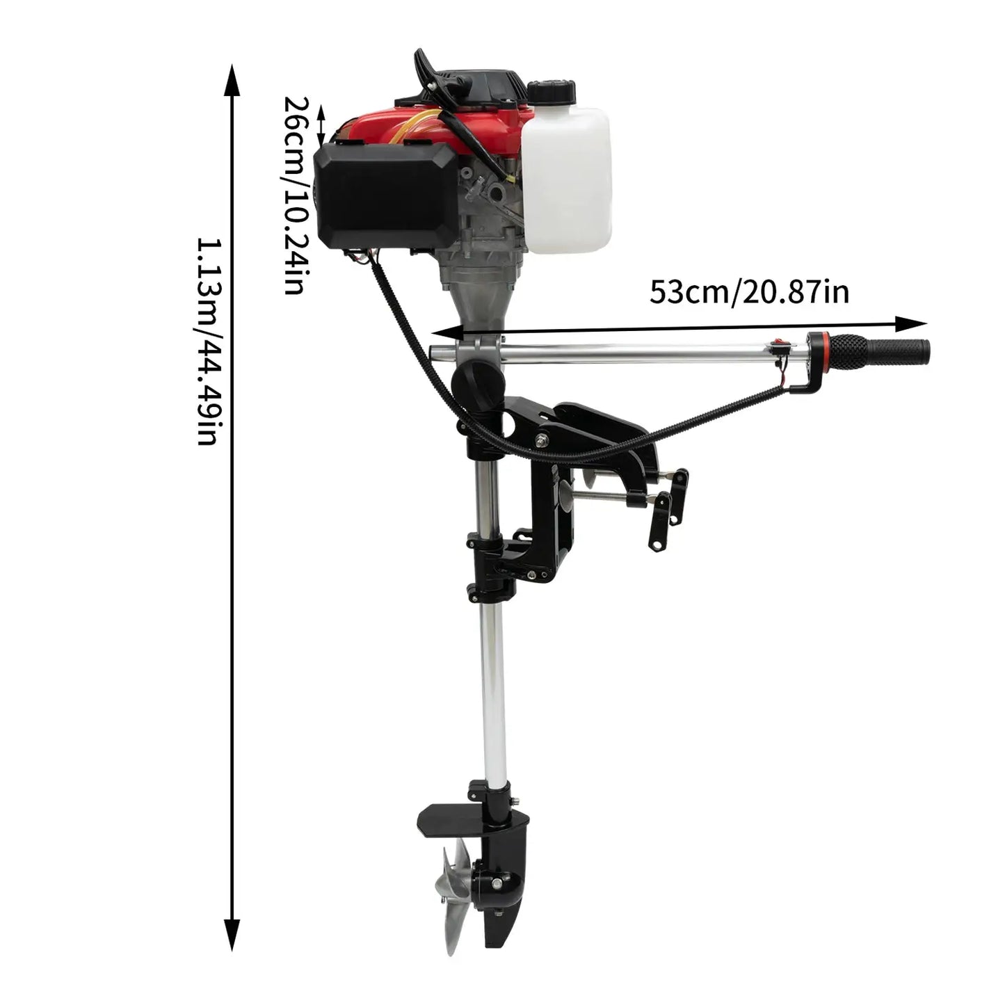 4-Stroke 4HP Boat Outboard Motor 53.2CC, Boat Engine with Air Cooling System for Inflatable Boats, Fishing Boats by Beastly Survival Outlet