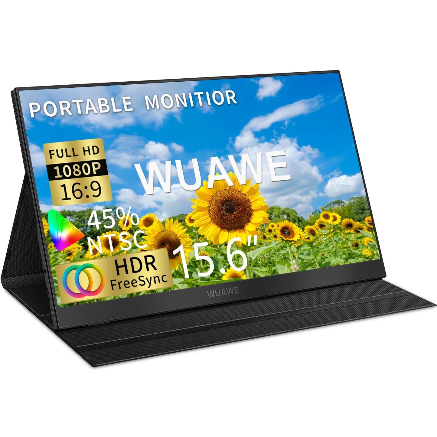 WUAWE 15.6 Inch Portable 1080p USB C HDMI Monitor Hdri Screen