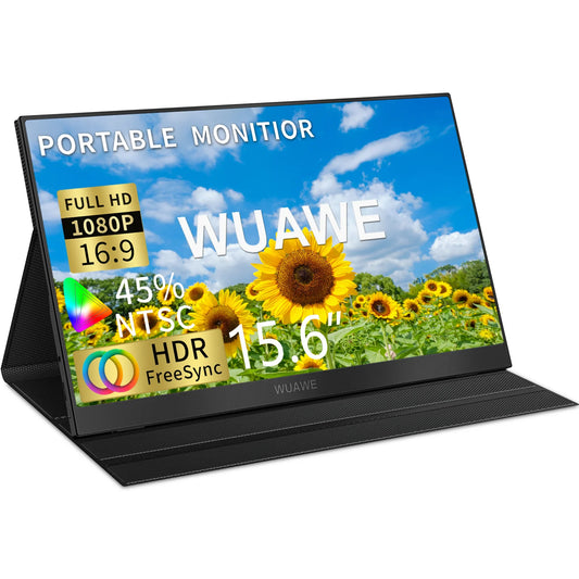 WUAWE 15.6 Inch Portable 1080p USB C HDMI Monitor Hdri Screen