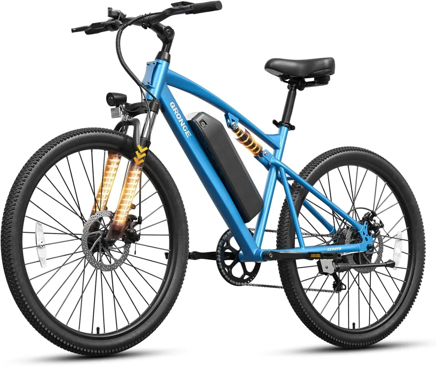 QRONGE Zephyr Electric Bike for Adults 1000W Peak Motor 486Wh Battery Mountain Electric Bicycle 26'' Tire Full Suspension E-bike by Beastly Survival Outlet
