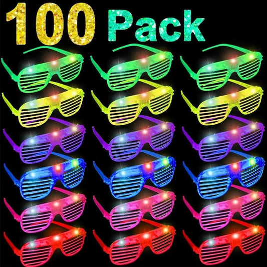 LED Light Up Glasses Bulk Party Supplies 100 Pack For Events by Beastly Survival Outlet