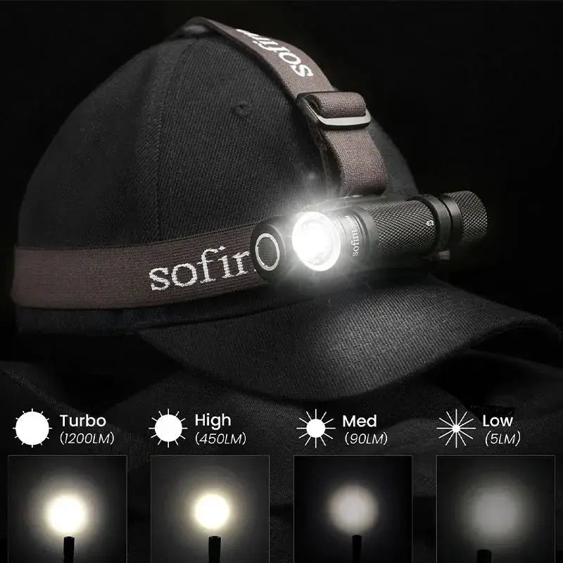 SOFIRN SP40A Headlamp Rechargeable TIR Optics Lens LED 18650 USB Head Lamp 1200lm Torch with Magnet Tail Cap by Beastly Survival Outlet