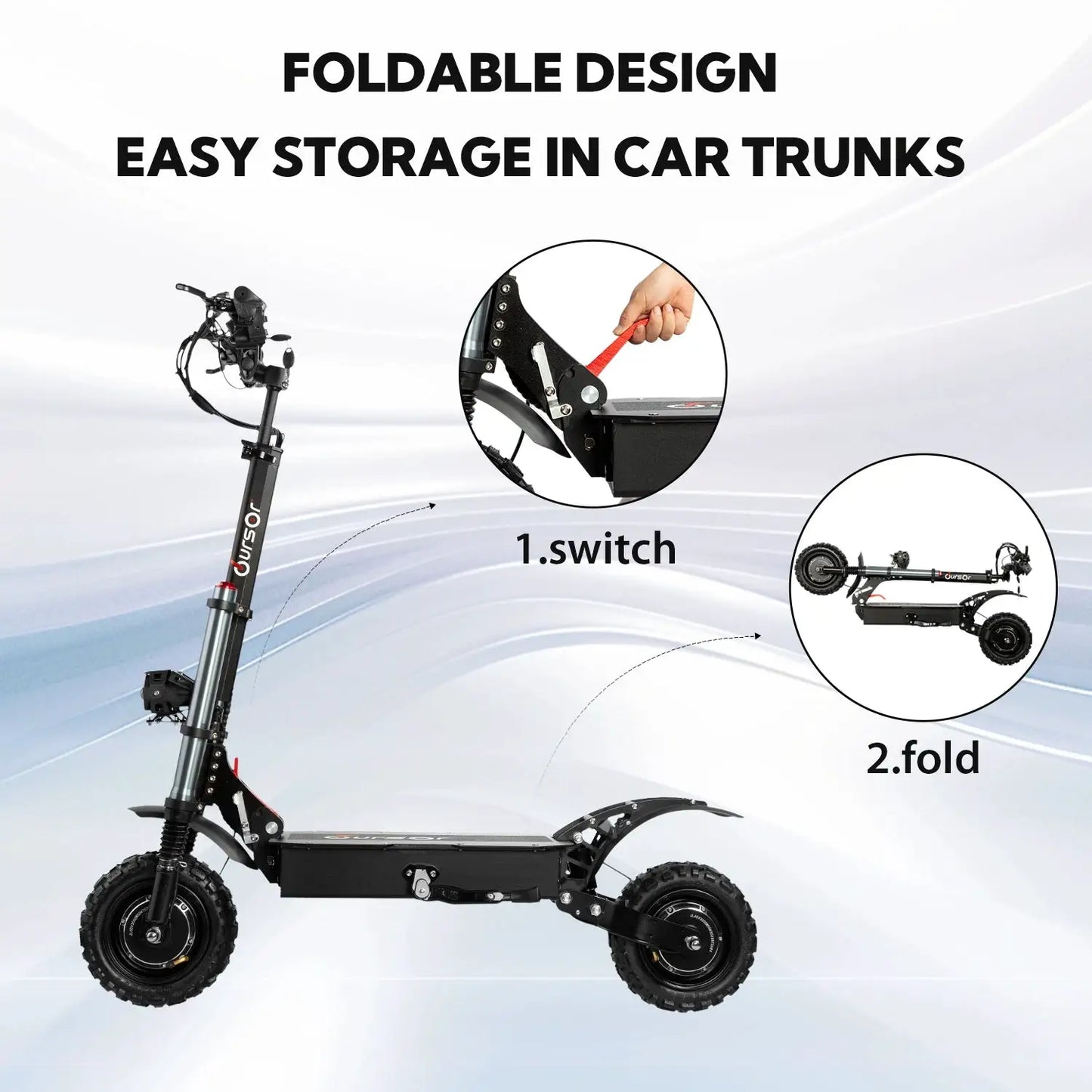 6000W 60V 40Ah 11 inch off-road tyre Kick scooter dual motors removable seat hydraulic shock absorption Folding Electric Scooter by Beastly Survival Outlet