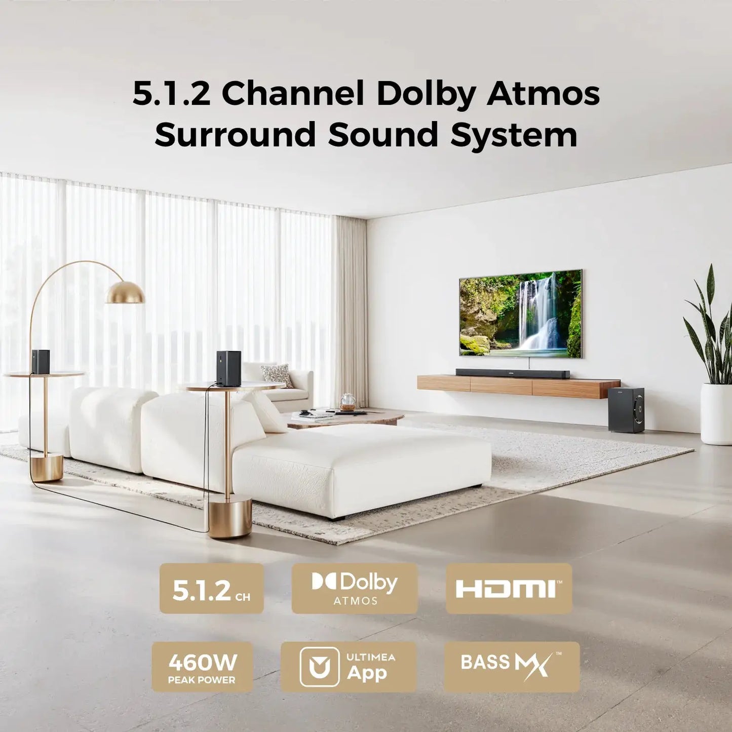 Ultimea 460W 5 1 2Ch Sound Bar With Dolby Atmos Surround TVs by Beastly Survival Outlet
