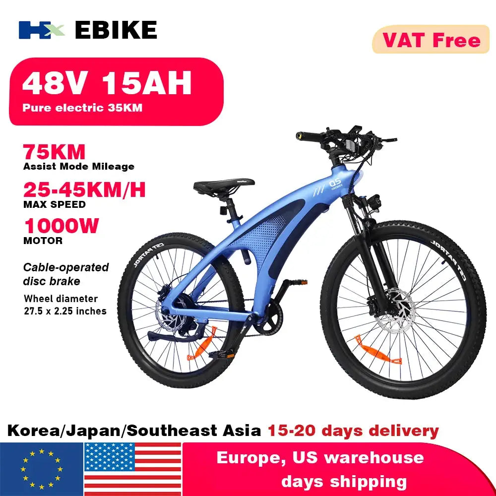 HX Q5 2000W Electric Mountain Ebike 27 5 Inch Off Road Tires by Beastly Survival Outlet