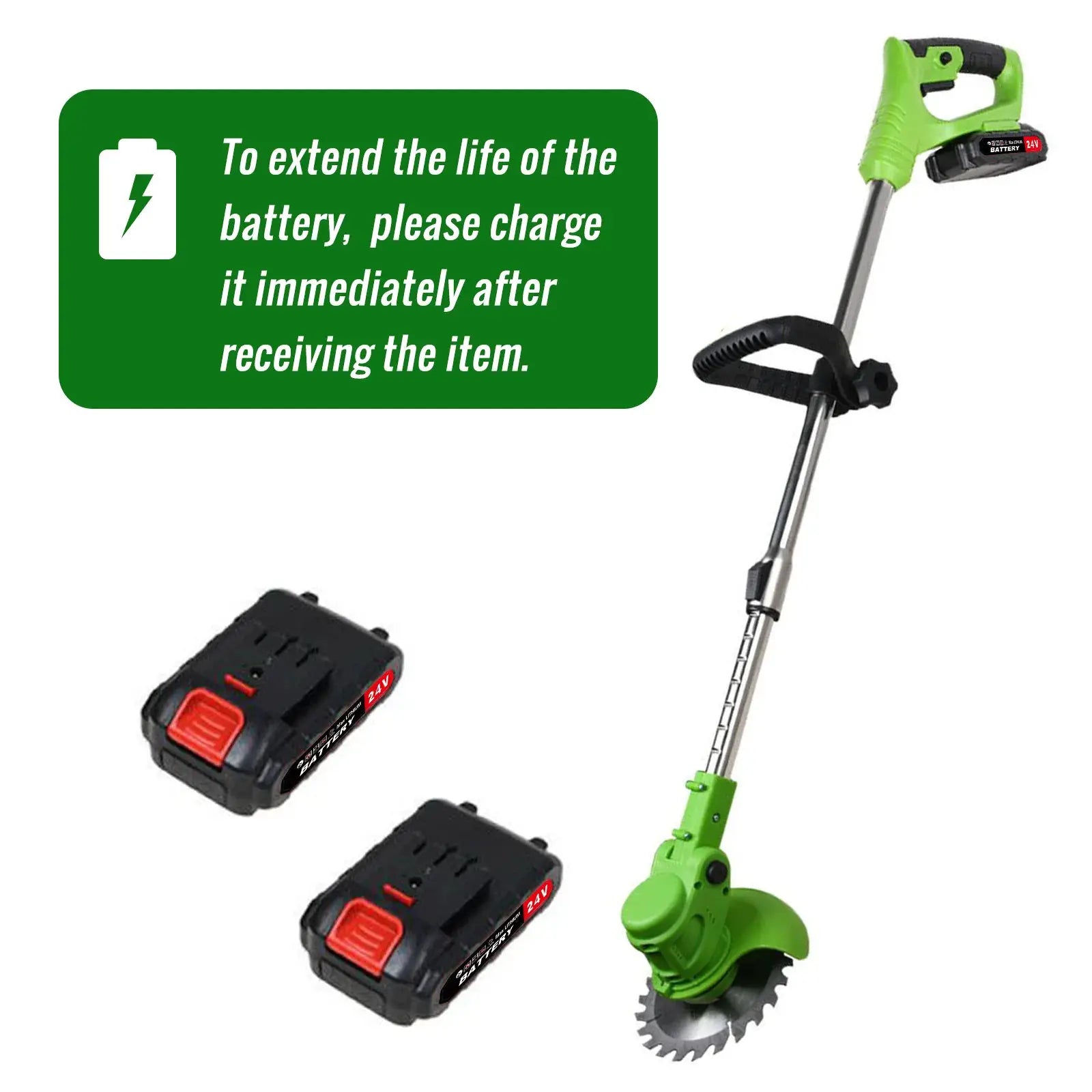 Weed Trimmer Lawn Electric Brushles 2-in-1 Cordless String Grass Trimmer Cutter Fast Charger With 2 xBattery for Yard Garden by Beastly Survival Outlet