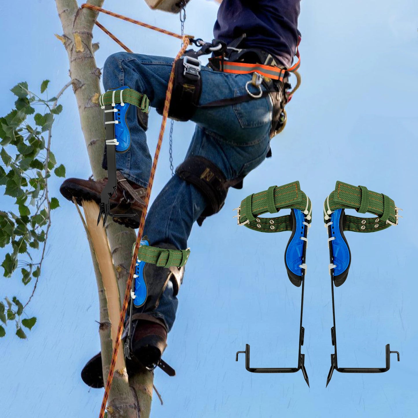 Tree Climbing Spike Set with Safety Belt Outdoor Survival