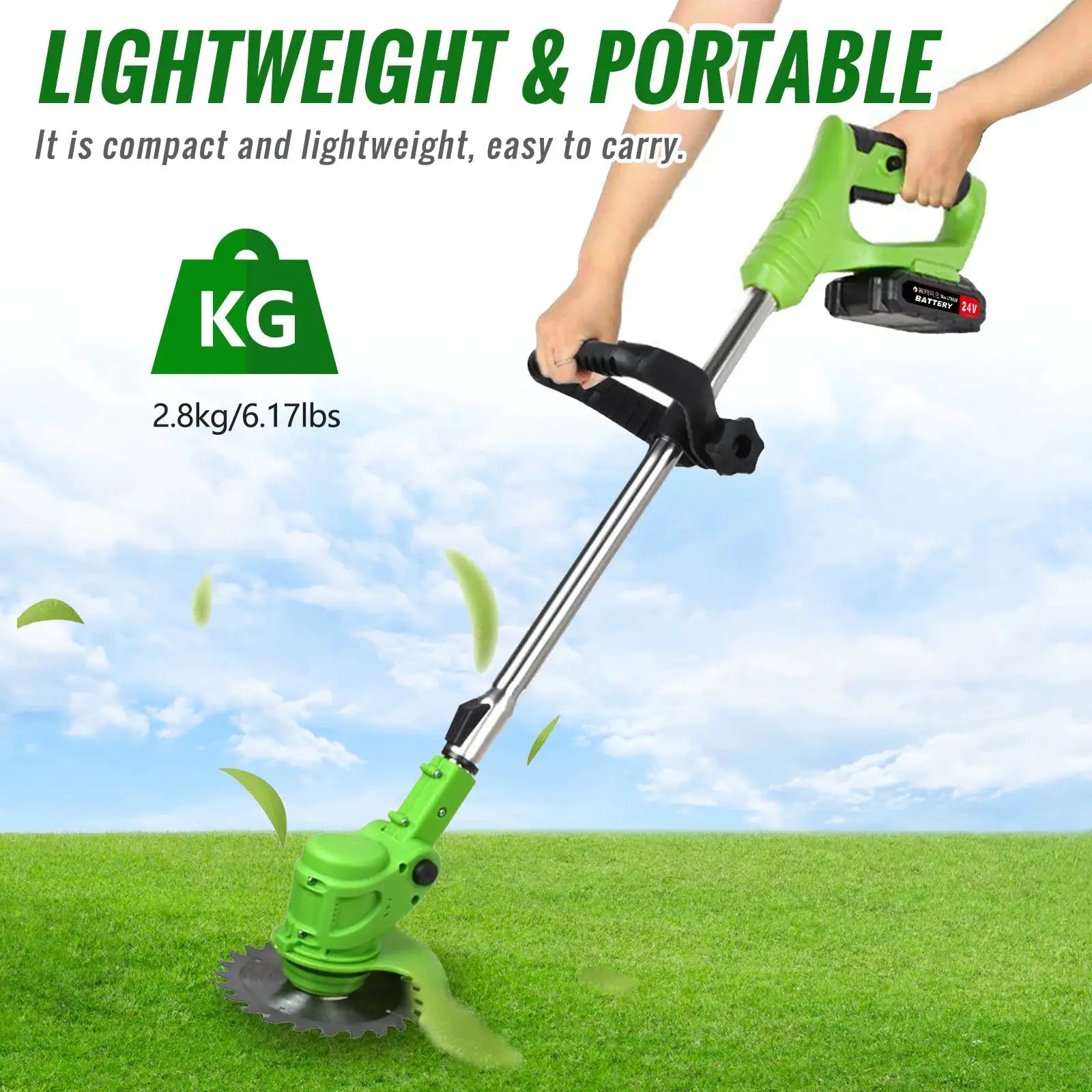 Weed Trimmer Lawn Electric Brushles 2-in-1 Cordless String Grass Trimmer Cutter Fast Charger With 2 xBattery for Yard Garden by Beastly Survival Outlet