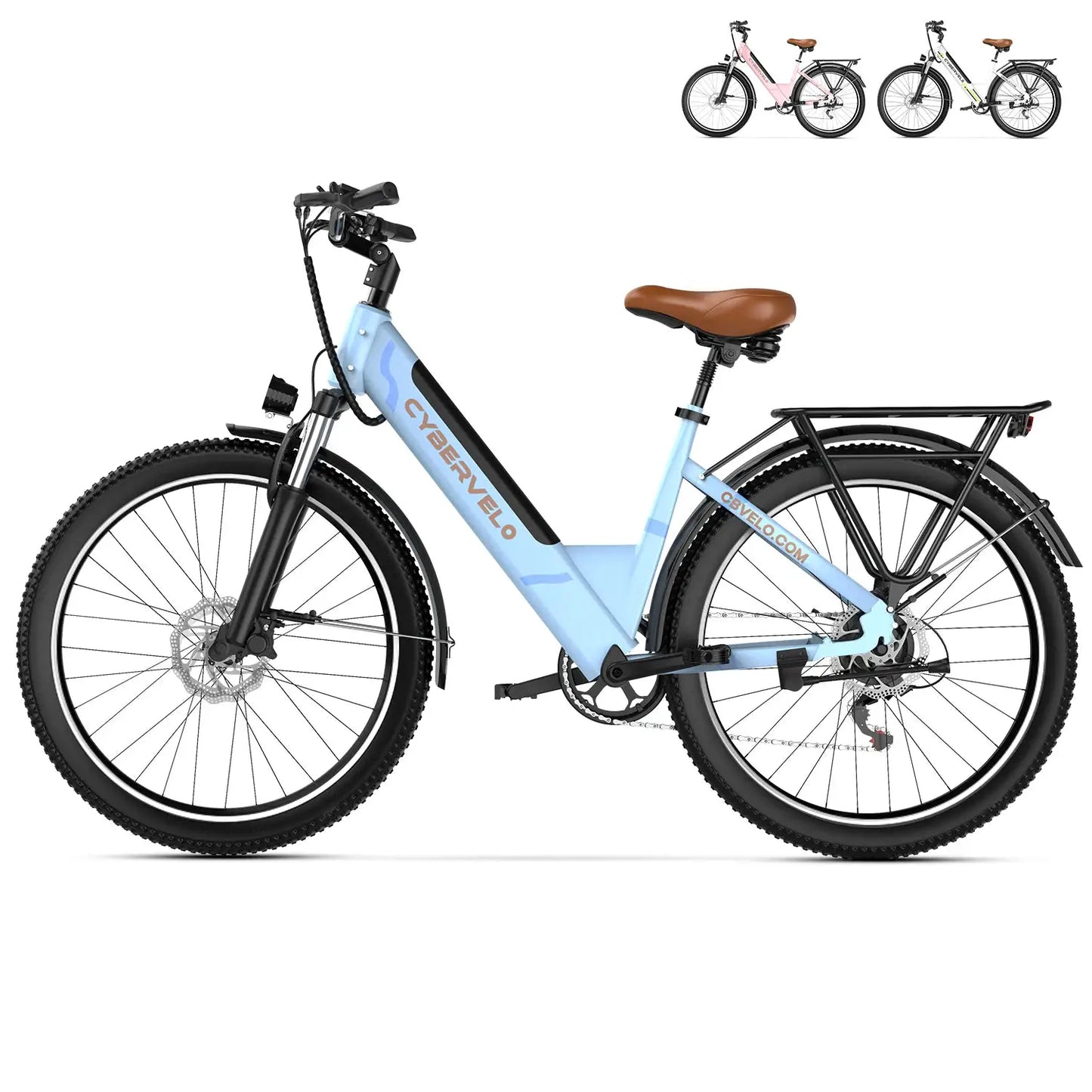 Cybervelo 1000W Peak 26" Electric Bike Adults 80Miles Removable Battery 7-Speed Ebike Beach Snow Commute E Bicycle for Men Women EK2 by Beastly Survival Outlet