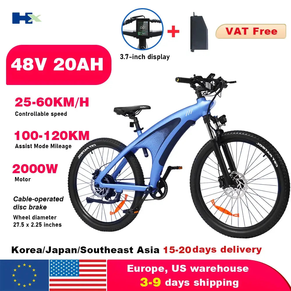 HX Q5 Ebikes 2000W Adults Electric Bike Bicycle 2000W 48V 20AH 27.5 Inch Off-Road Tire Electric E Bikes Mountain Ebike by Beastly Survival Outlet