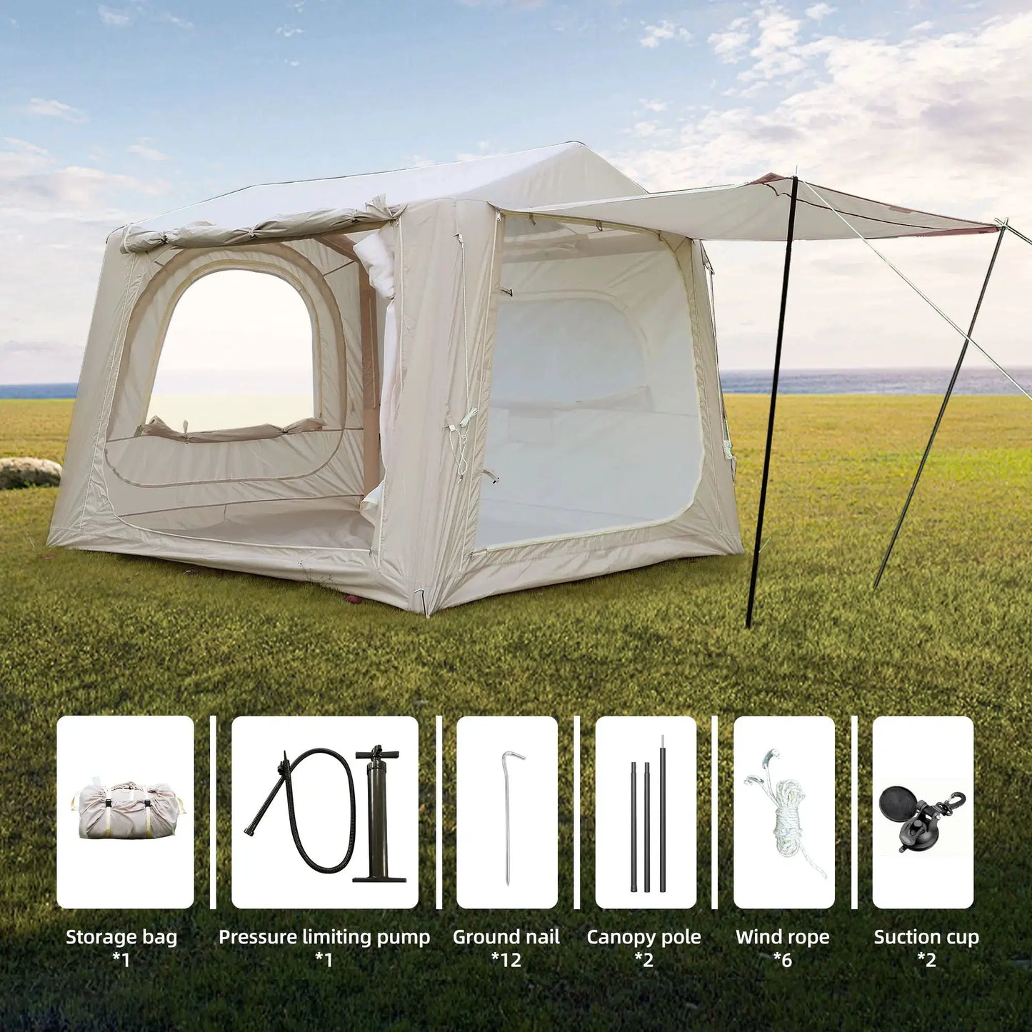 Inflatable SUV Camping Tent Easy Setup Waterproof Glamping 8 by Beastly Survival Outlet