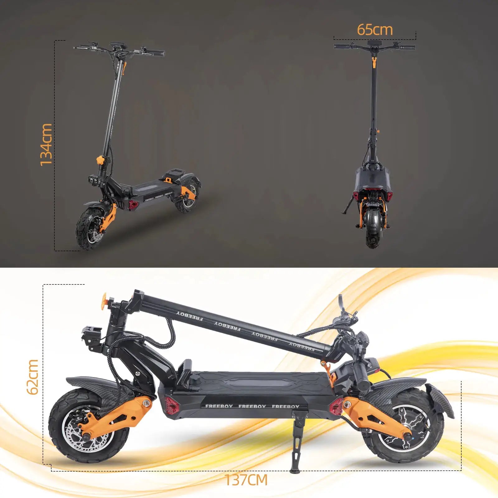 6000W Fast Electric Scooter for Adult,Daul Motor 50mph,60V 30Ah,11'' Off Road Tires,55miles Range,Sport Folding eScooter by Beastly Survival Outlet