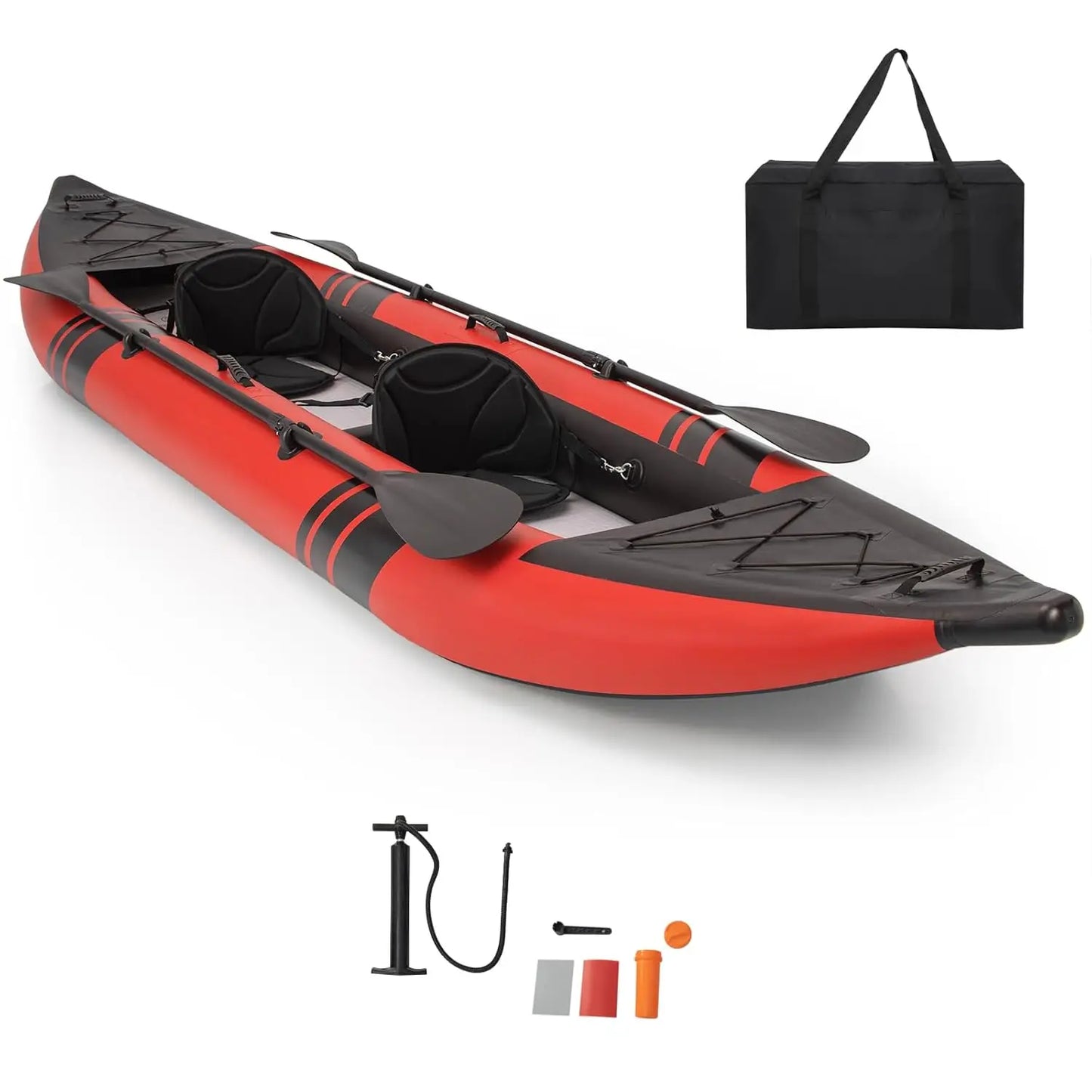 Beastly 12.5ft Inflatable Tandem Kayak Triple Chamber Safety