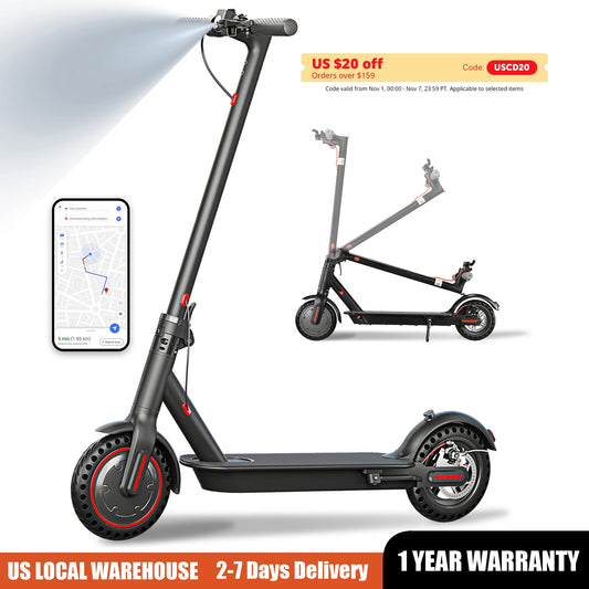 Lightweight Commuter Electric Scooter For Adults With Dual Brake System Explosion Proof Tires App Support Foldable