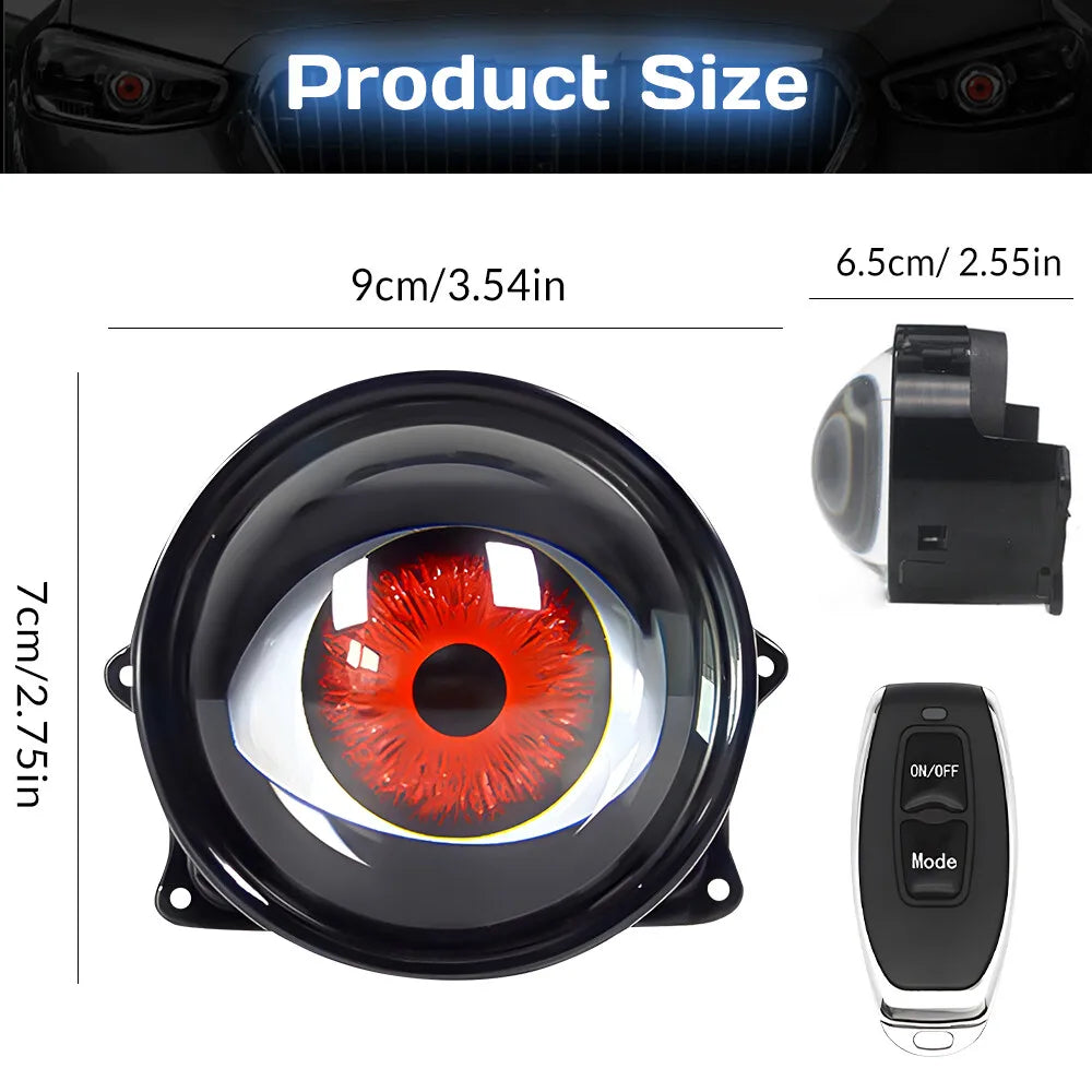 LED Devil Eye Lights 6 Modes 12V Car Remote Atmosphere Lamps