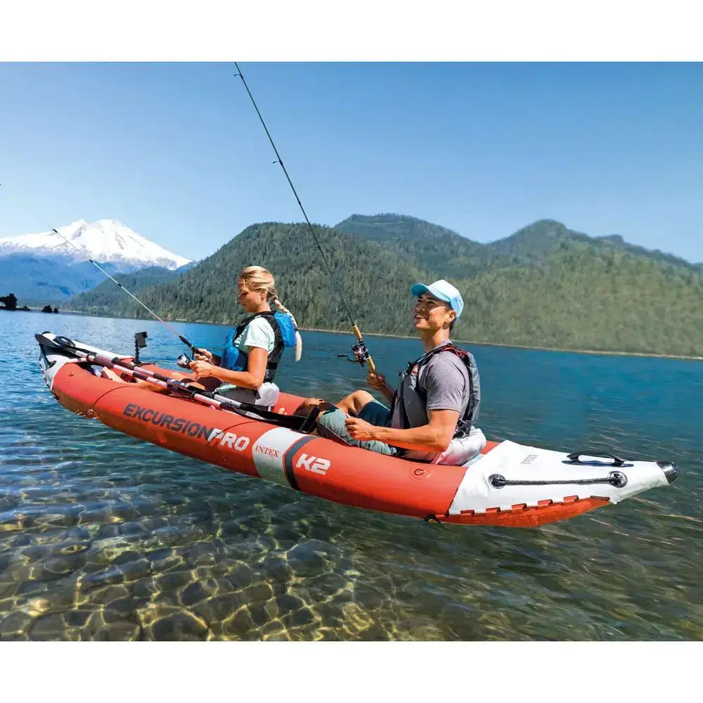 68309EP Excursion Pro K2 Inflatable Kayak Set Includes Deluxe 86in Kayak Paddles and HighOutput Pump SuperTough PVC Adjustable by Beastly Survival Outlet