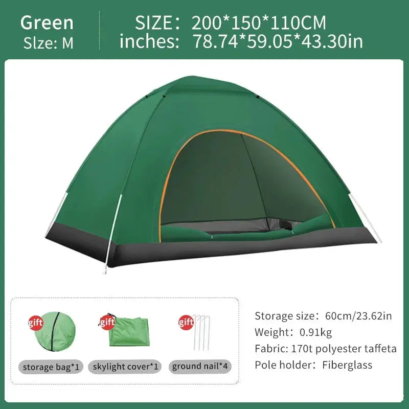 2-3Person Outdoor Pop Up Tent Waterproof Automatic Camping UV Protection Tents Llightweight Instant Setup Tourist Sun Shelter by Beastly Survival Outlet