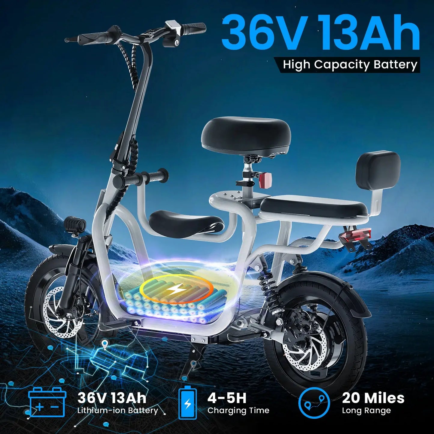 Electric Scooter with Seat for Adult,36V Electric Scooter with 500W Motor,20 Mile Range,17.4mph,e Scooters with Adjustable Seat by Beastly Survival Outlet