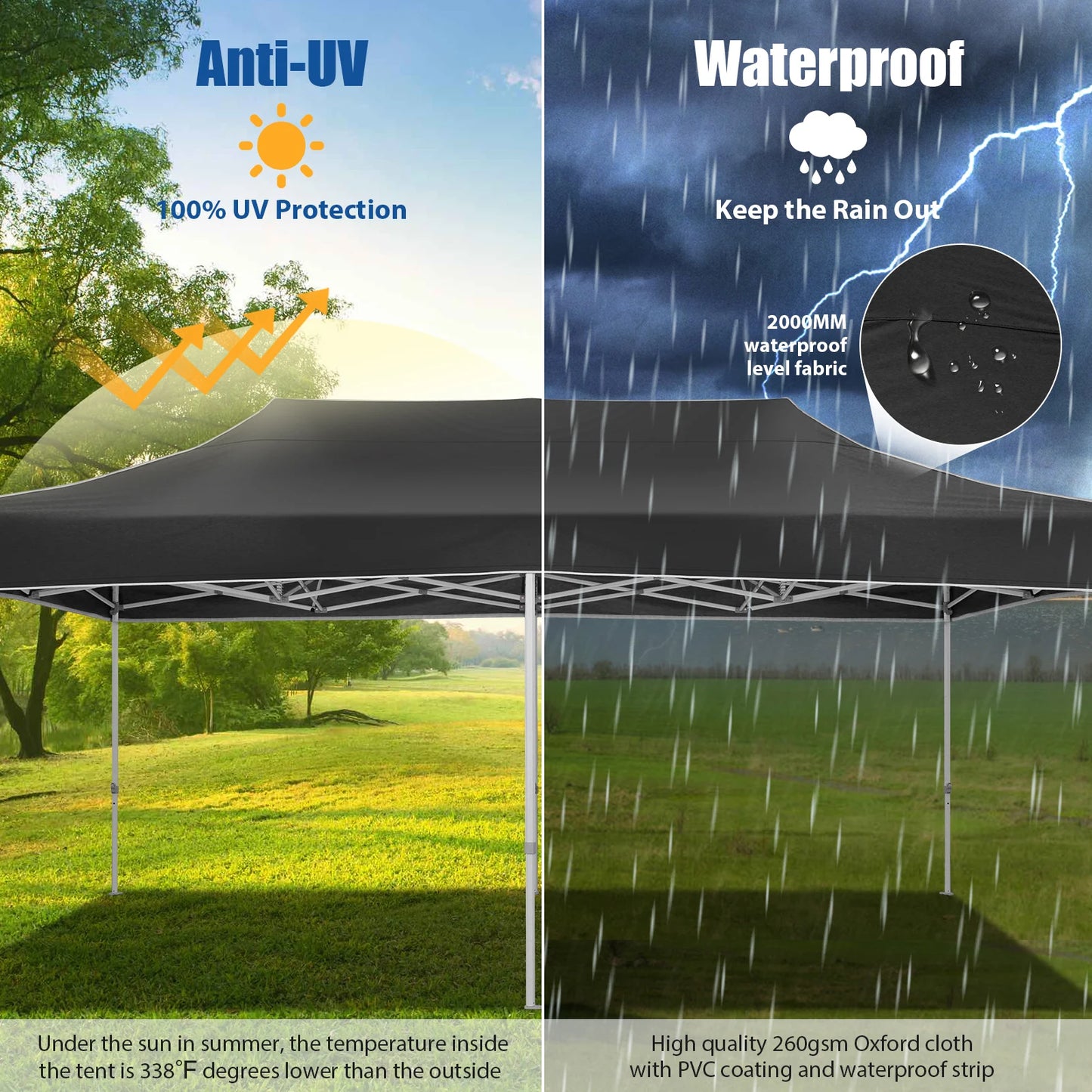 10x20 Heavy Duty Pop Up Canopy Tent for Events and Weddings