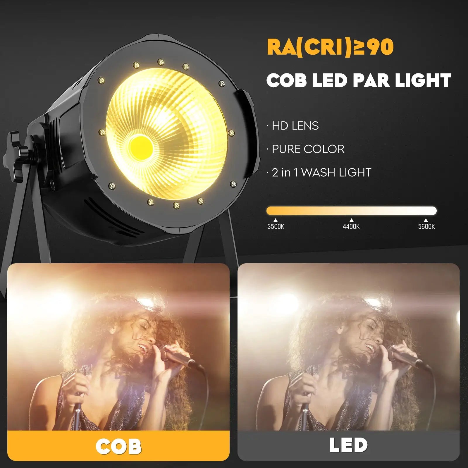 U'King 2PCS 100W COB LED Par Light Aluminium DMX Control Warm/Cold White LED Stage Light Effect for DJ Concert Party Wedding by Beastly Survival Outlet