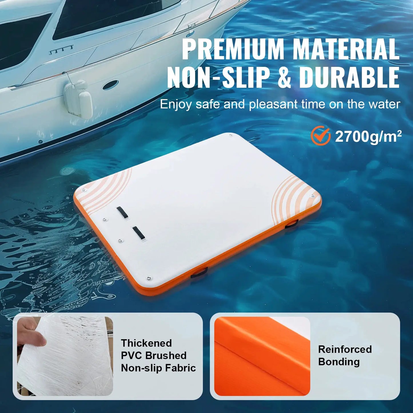SucceBuy Inflatable Floating Dock Non-Slip Water Floating Dock Mat with Detachable Ladder Floating Platform Island Raft for Pool by Beastly Survival Outlet