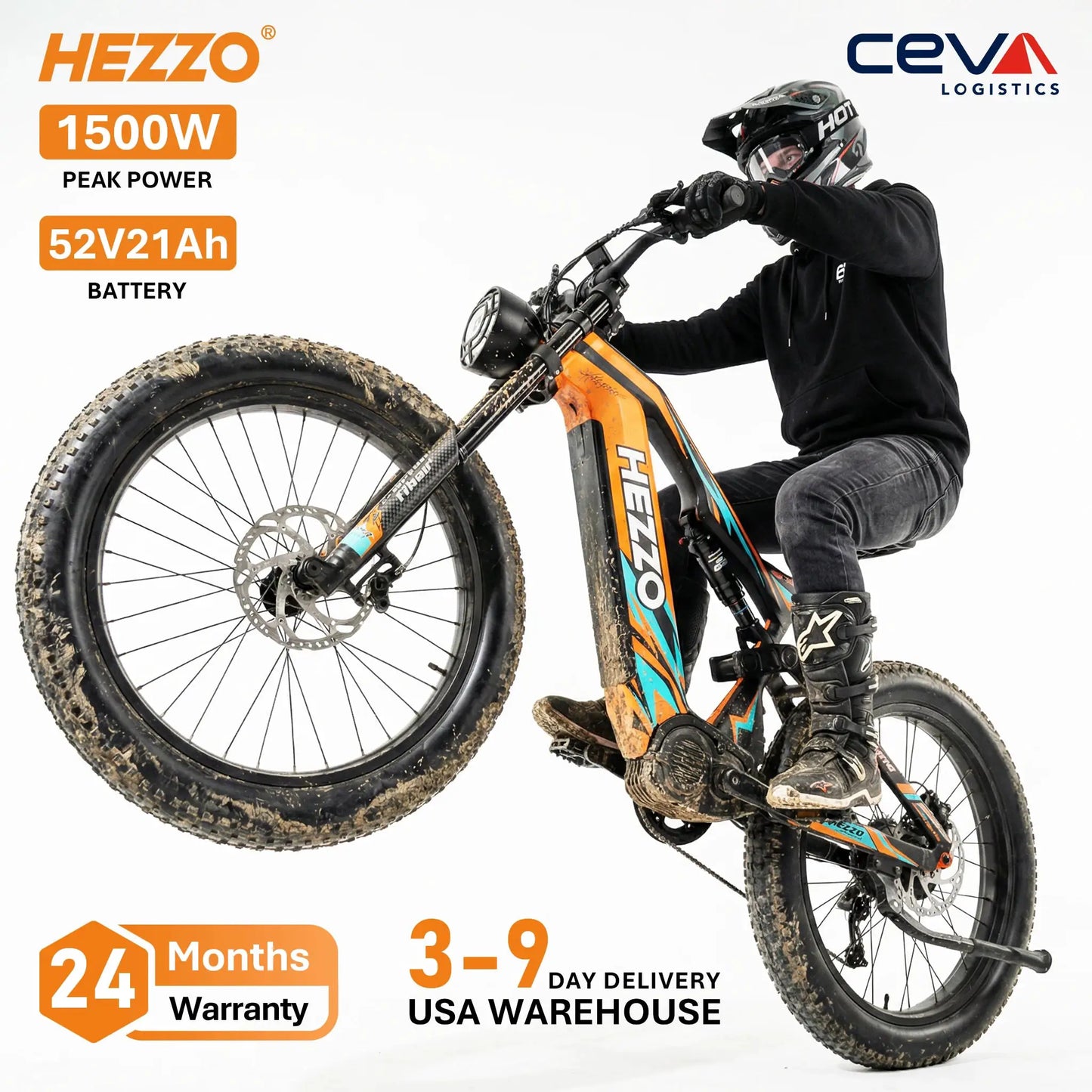 HEZZO Carbon Ebike K9 All-Terrain Fat Tire 52V 1000W BAFANG M20 Middrive Electric Bike 160Nm Powerful Electric Bike Hydraulic Suspension & Seat Post 21Ah 63Miles Long Range 26X4.8Inche Electric Bicycle by Beastly Survival Outlet