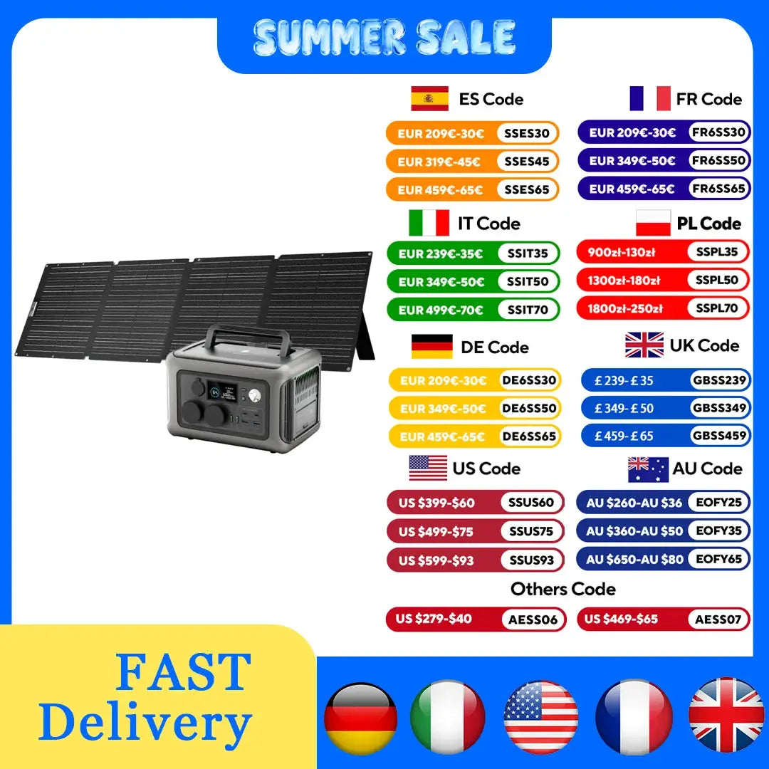 ALLPOWERS R600 299Wh 600W LiFePO4 Portable Power station with 100W / 140W / 200W Solar panel (Optional) for Home use Camping RV by Beastly Survival Outlet