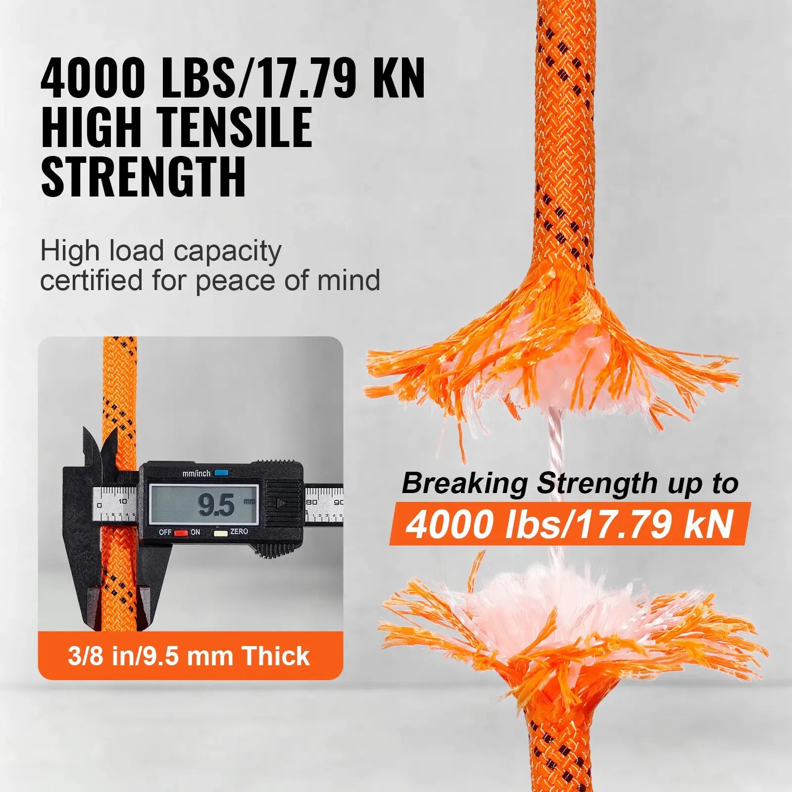 SucceBuy 120ft Dual-Weave Polyester Cord 3/8 1/2in 48-Strand Multi-Use Rope for Arborist Activities Outdoor Adventures Versatile by Beastly Survival Outlet